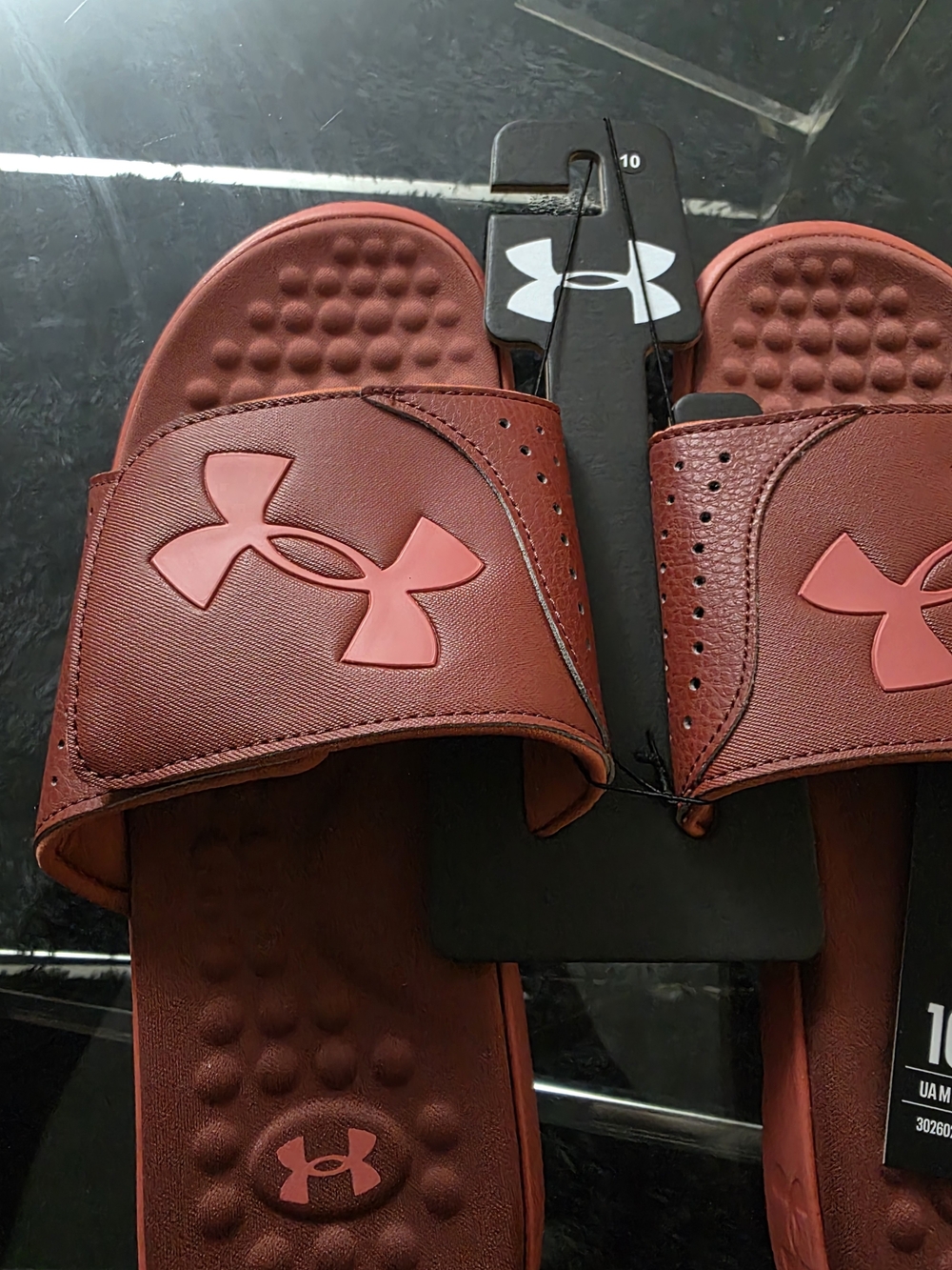 Under Armour Red Slide Sandals
